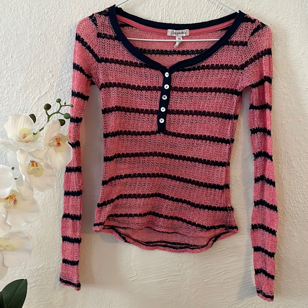 Pink & Navy Striped Aeropostale Sweater 💝💙 Size XS